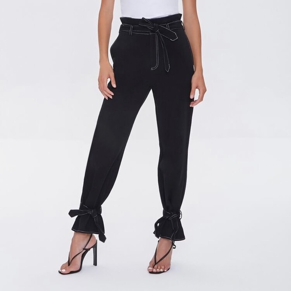 Forever 21 Pants - Forever 21 Paperbag Ankle-Tie Pants